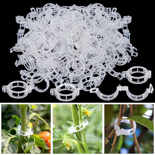 300 st Tomatklämmor för Klätterväxter – Återanvändbara Växtklämmor i Plast för Tomater, Gurkor, Blommor och Ärtor