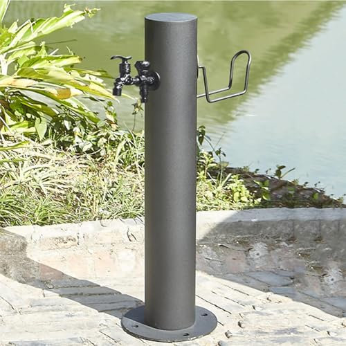 Bomba de jardín – Bomba de columna de agua multifunción operada a mano con soporte, construcción robusta de hierro fundido, fácil operación, acabado elegante.