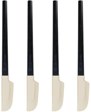 4 Pezzi Raschietto Silicone, Spatola Silicone, Spatola Antiaderente con Manico Lungo, Utensile da Cucina per Cucinare, Cuocere al Forno e Mescolare