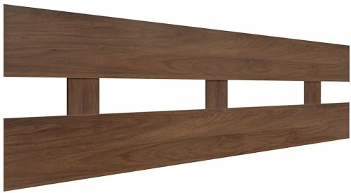 DHOME Testiera in Legno Riciclato MDF Orizzontale Stile Recinto per Letto con Pallet Ferramenta Inclusa (160x46, Noce)
