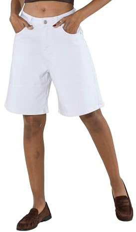 Nina Carter Pantaloncini da donna in jeans P617 – Bermuda in denim, Jorts lunghe, pantaloncini estivi al ginocchio, taglio ampio, design a 5 tasche, pantaloncini casual in denim, XL
