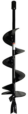 GardenTrax Earth Auger Spiral Drill Bit 8”(D) x 36”(L), Post Hole Digger with 7/8 Drive Shaft W/Fishtail Point