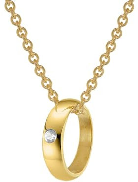 trendor Anhänger Taufring Gold 333 mit goldplattierter Silberkette 39475-45 45 cm