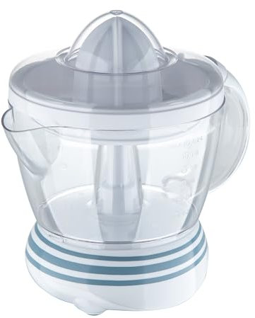 Bergner Noia - Exprimidor 40W 1.2L - Motor Automático - Giro en 2 Sentidos - Recipiente Transparente - Patas Antideslizantes, Azul y blanco