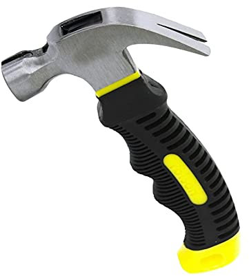 1 Pcs Hammer Mini, Stubby Hammer, Mini Klauenhammer, Kleiner Klauenhammer Ergonomischer Griff mit Weichem Gummi, mit Magnetischem und Rutschfestem Kopf, Geeignet für Reparatur, DIY, Holzarbeit