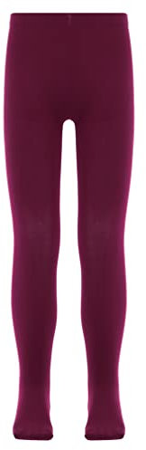 HULIJA Mädchen Strumpfhose mit Socks Kinderstrumpfhose Ballettstrumpfhose Tanzstrumpfhose Ballett Tanz Gymnastik Einfarbig Weinrot 134-140