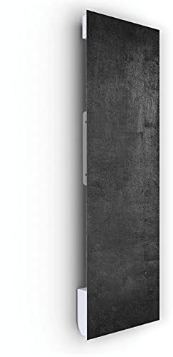 ILO - Radiateur Électrique Rayonnant Soufflant Mural - 1250W - +28 Motifs Design Unique - Extra Plat Verre Trempé - IP44 - Vertical - Programmable, Éco - Made in France - Béton Glacé