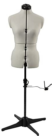 Sewing Online Adjustable Dressmakers Dummy, in Cream Fabric with Hem Marker, Dress Form Sizes 10 to 18 - Pin, Measure, Fit and Display your Clothes on this Tailors Dummy - 023816-CREAM