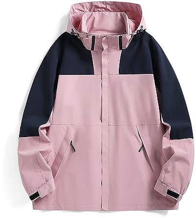Übergangsjacke Herren 4Xl Übergröße Extra - Herrenjacke Übergangsjacke Sportlich - Patchwork Winddicht Regen Kapuzenjacke Atmungsaktiv Outdoorjacke Rauschen Jacke Wasserdicht Funktionsjacke