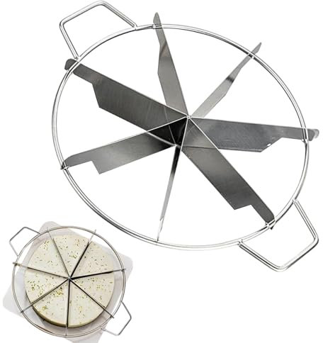 Taglierina per torte, facile da tagliare, per pasticceria, formaggio, pizza, in acciaio inox, rotondo, per fette e torte, per torte, pane, feste, riunioni
