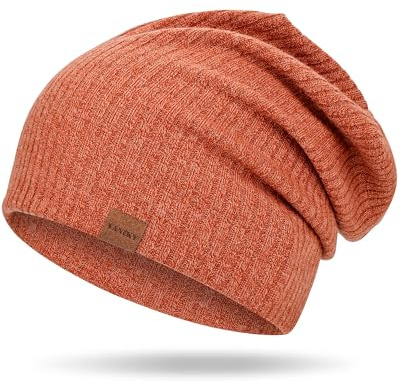 YANIKY Mössa för män och kvinnor, lätt tunn mjuk ventilerande kemo-mössa, elastisk och vindtät slouchmössa för höst, vinter och vår, Karamell, one size