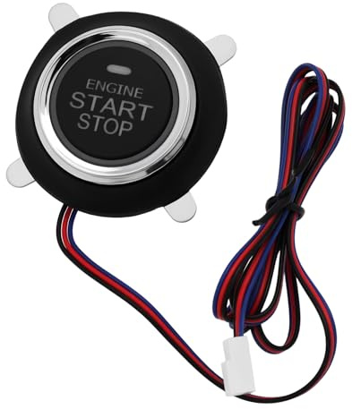 OTOTEC 12 V bilmotor, nyckellös ingång, startstopp, tryckknapp 40,8 x 10 mm för bilar, SUV-lastbilar med tråd