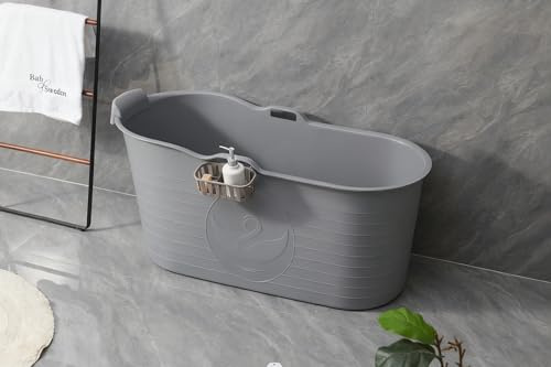 FMSGarden Bathtub Adults Freestanding Bath for Hot Bath and Ice Bath for Bathroom Grey