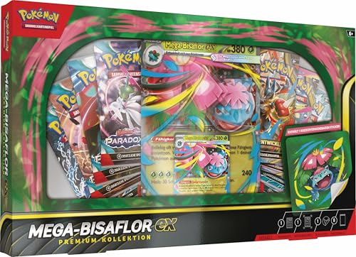 Pokémon - Juego de Cartas coleccionables: colección Premium Mega-Bisaflor-ex (1 Tarjeta Promocional holográfica, 1 Carta Promocional de Gran tamaño y 8 Paquetes de Refuerzos)