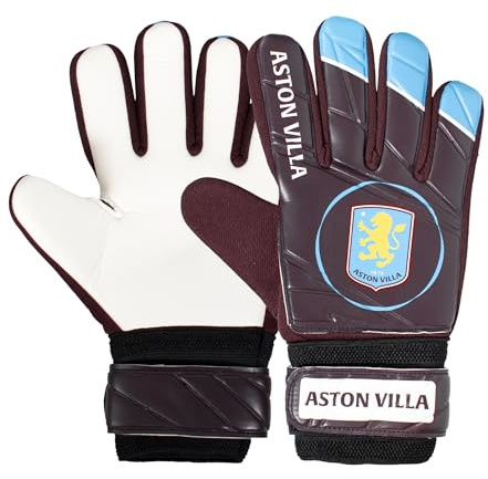 Aston Villa Boys Goalkeeper Goalie Gloves Official Football Gift