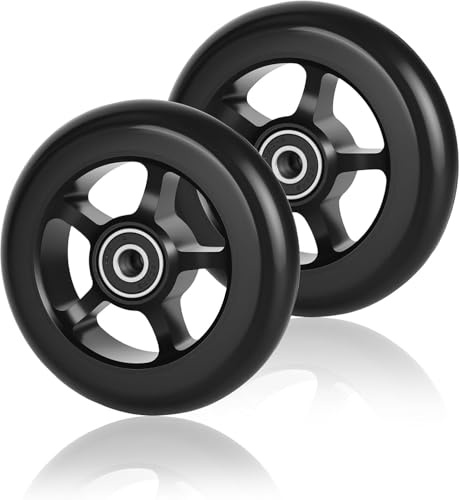 Ruedas para patinete de acrobacias de 100 mm, 2 piezas de ruedas de repuesto para patinete de acrobacias con rodamientos ABEC/dureza 88A/neumáticos para patinetes de acrobacias para la mayoría de las