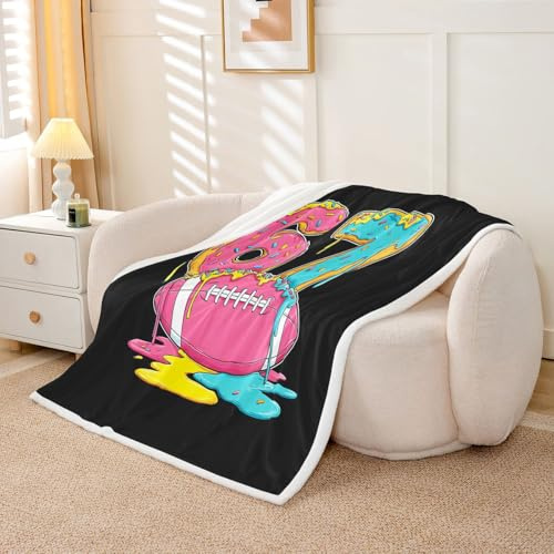 Loussiesd Six Seven 6 7 - Manta de forro polar con juegos de pelota de fútbol, manta Sherpa para niños, mujeres y hombres, felpa mullida de helado, goteo, salpicaduras, bebé, 30 x 40 pulgadas, para