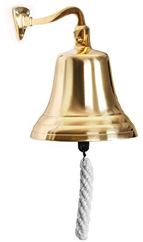Ships Bell Pub Last Orders Bell Wall Mountable - Ideal for Pubs & Home Bars - Elegant Brass Finish, Lightweight Design with Self-Locking Mechanism - 4 Inch by Chabrias Ltd