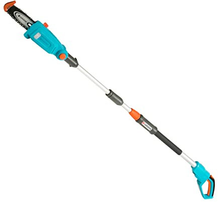 Gardena Podadora telescópica a batería TCS 20/18V P4A sin batería: sierra de mano de hasta 4 m de alcance, 20 cm de longitud de espada, cabezal de corte flexible, incluida correa transporte