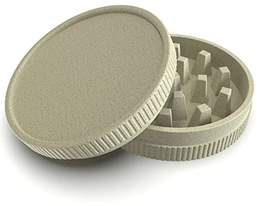 Eco Grinder - Macinino per erbe aromatiche in fibra vegetale, 55 mm x 25 mm, colore: Bianco
