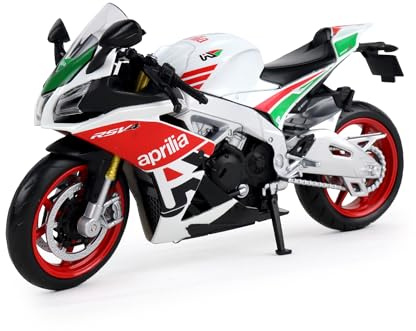 TURBO CHALLENGE - Moto Aprilia SV4 1000 RR - Die Cast - 029930-1/12 - Veicolo a Ruote Libere - Rosso - Metallo - Giocattolo per Bambini - Regalo - A partire dai 3 anni