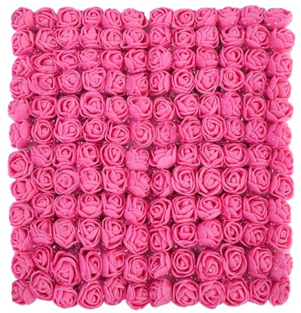 MWOOT Rosenrot Künstliche Rosen Blumenköpfe, 144 Stück Mini Foamrosen Kunstrosen für Handwerk, Klein Gefälschte Rosen Blumen für DIY Hochzeit Party Festival Valentinstag Dekoration, 2,5CM Blumen Deko