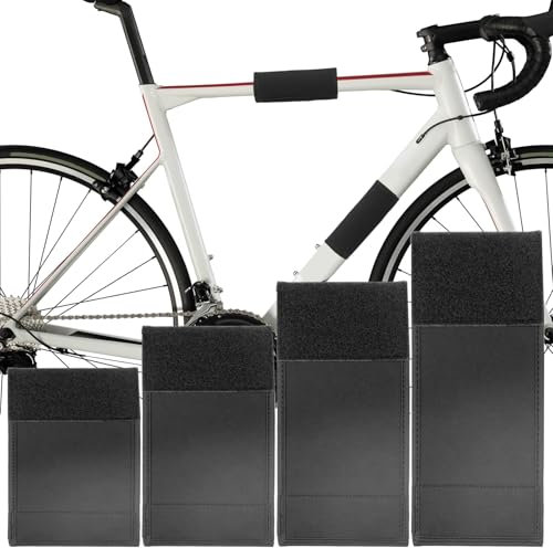YIWONFU Rahmenschutz Fahrradträger 4er Set, Carbon Fahrrad Rahmenschutz mit Klettverschluss, Fahrrad Transportschutz für Mountainbikes, E-Bikes, Rennräder, Reiseräder (S+M+L+XL)