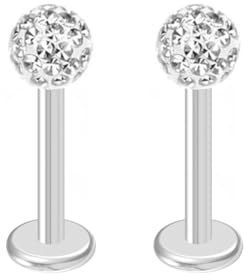 Body CAC 20g/18g/16g Small Tragus Steel Flat Back Labret Lip Stud Earrings