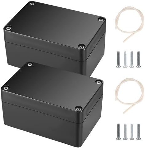 Xiciki - Caja de conexiones para electrónica, caja de derivación impermeable IP65 eléctrica exterior, caja electrónica de cable de plástico para bricolaje electrónico, 100 x 68 x 50 mm, color negro