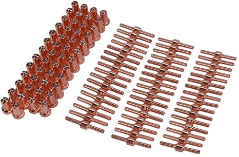 MCNVNEFSAW 100pcs Extended Long Plasma Cutter Supporta elettrodi Ugelli Kit Consumabili for PT31 LG40 40A Torcia for saldatore da taglio ugello di saldatura
