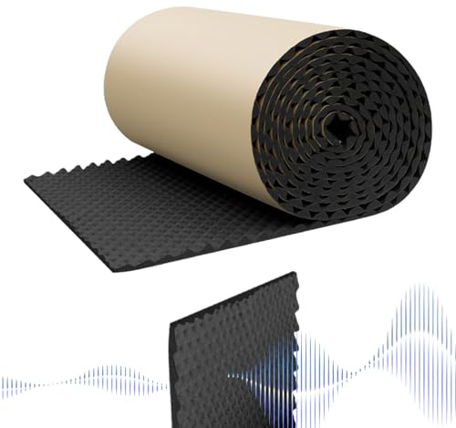 50cmx100/200cm Panel Espuma Insonorizante Auto Adhesivo, Almohadillas De Aislamiento Acústico/amortiguador Para Coche Negro, Calor Aislante Ignífugo Para Aislamiento Térmico,Protección Contra El Ruido