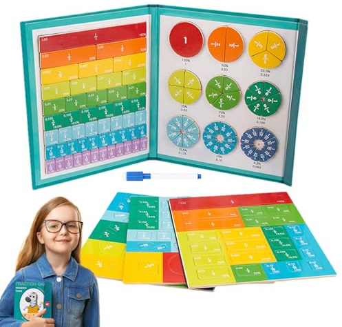 Magnetisk bok med bråk | Utbildningspussel om bråk | Mångsidigt pedagogiskt material i grundskolan