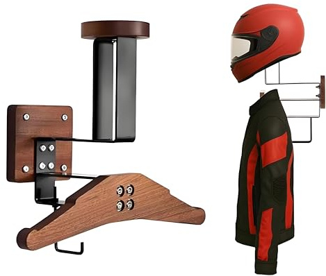 HechoVinen Support mural pour casque de moto, casque avec cintres et crochets, rangement pour veste, casquettes, gilet tactique, rugby, casque de vélo