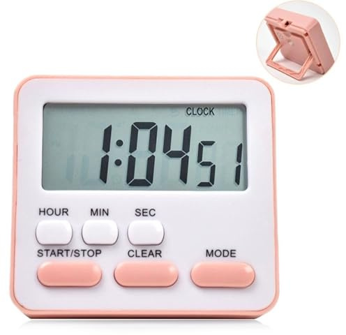 Timer per bambini, orologio da scrivania con conto alla rovescia, timer da cucina con grande display e conto alla rovescia, per bambini, adulti, studenti, ragazze, grigliate, riunioni, cucina, aula J