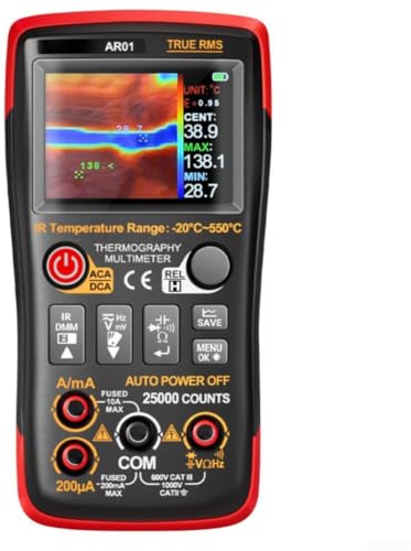 Multimetro termocamera per combo con display TFT a colori da 2,4 ″ Registrazione della forma d'onda per riparazione elettrica HVAC PCB Errore