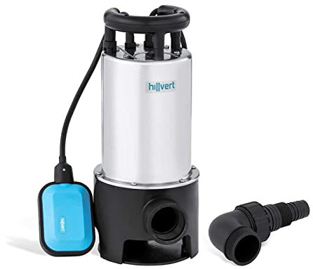 Hillvert Pompe immergée HT-ROBSON-SP1100DWE (1.100 W, Débit max: 16.000 l/h, Commutateur flottant, Taille max. des particules: 35 mm, Câble: 10 m)
