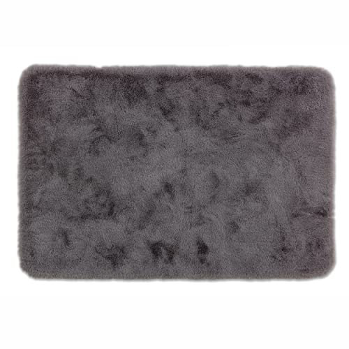 Schöner Wohnen Kollektion Badezimmerteppich 60 x 90 cm grau – Sehr Flauschige Badematte – Badewannenmatte waschbar – Duschmatte rutschfest – Badezimmer Deko – Badematte weich