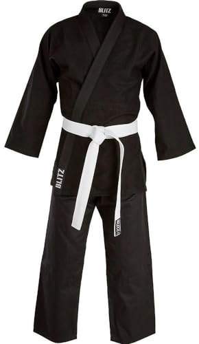 Blitz Student Judo Tuta, Unisex - Adulto, Uniforme da Judo, 15103, Nero, 00/120 cm