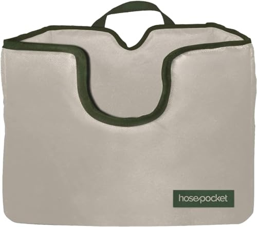 Supporto espandibile per tubo da giardino con tasca per tubo – Conserva il tuo tubo da giardino espandibile in modo ordinato e semplice – Taglia L progettato per tubo da 15,2 – 30,5 m (grande)