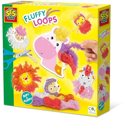 Ses Creative 14010 - Fluffy Loops - Animaux en Fil Doux, créez Vos Propres Animaux Moelleux, Technique Simple, pour Les Jeunes Enfants