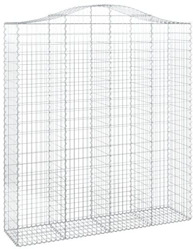 Parterre surélevé en Gabion arqué, jardinière en Cage à Pierre, Lit Surélevé à Gabion, Parterre de Fleurs Jardin Terrasse Extérieur Jardinière Panier à Pierres, 200x50x220/240 cm Fer galvanisé