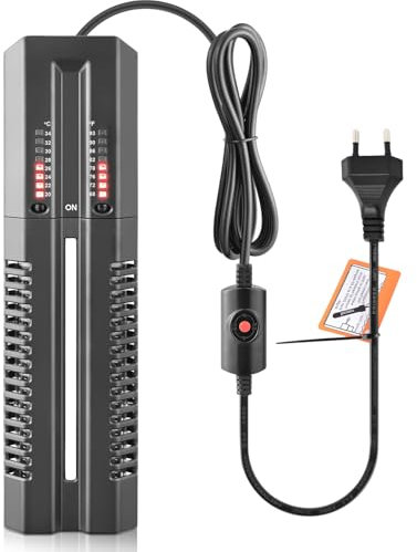 PYPABL Chauffage d'Aquarium à Double Tube 400w, Chauffage d'Aquarium Réglable avec Contrôleur Externe Et Couvercle de Protection, pour Aquarium d'eau Douce Et d'eau Salée 150-400l
