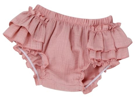 Raopuzi Cubrepañal Bebe Niña de Lino Algodón Cubre Pañales con Volantes Ruffles Bloomers Bragas de Verano de Color Sólido Pantalones Cortos para Niñas Y Bebés Pantalon Holgados Ropa Recien Nacido