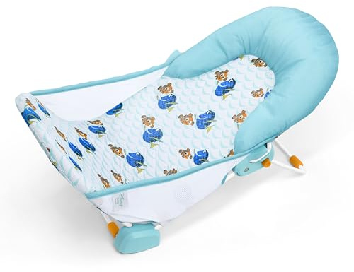 Disney Baby Le Monde de Nemo Siège de Bain Pliable 2 Positions, Support Ajustable pour Lavabo ou Baignoire, 0-6 Mois jusqu'à 9 kg, Hamac Lavable en Machine, par Bright Starts