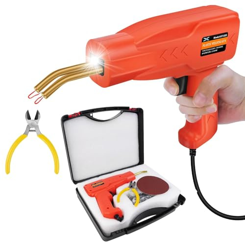 150W Hot Stapler Plastic Welder Gun Kit Car Bumper Repair Welding Machine Welder Car Bumper Repair Kit with 800 Staples&Plier and Plastic Suitcase