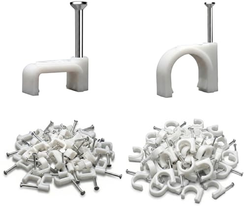 BDEPSTR Grapas Cable Pared,200 Pcs Clips para Cable, Abrazaderas,Fijación de Cables Eléctricos, Organizador de Cables, Duraderos