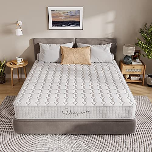 Vesgantti Matelas 140x190cm, 24cm Épaisseur, Matelas à Ressorts ensachés Indépendant, Confort 7 Zones de dureté H3, Soutien Parfait, Respirant, Oeko-tex (Blanc, Tight Top)