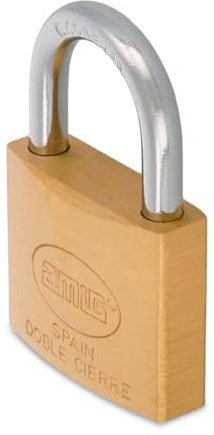 AMIG - Candado de Seguridad - Incluye 2 Llaves - Ideal para Taquillas y Maletas - Arco de Acero Tratado - 45 mm - Latón Mate
