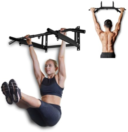 Mobiclinic®, Barra dominadas, Kit de anclaje incluido, Apto para saco boxeo, Asas antideslizantes, Pared, Hasta 250 kg, Multifuncional, Calistenia, Gimnasio en casa, K2