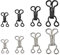 24 Pairs Bra Sewing Hooks and Eyes Closure Sets 4 Sizes Metal Fastenings Replacement Clasps Fasteners for Straps Clothes Skirts Coats Trousers Clothing Repair(2 Size 12.5mm Black)